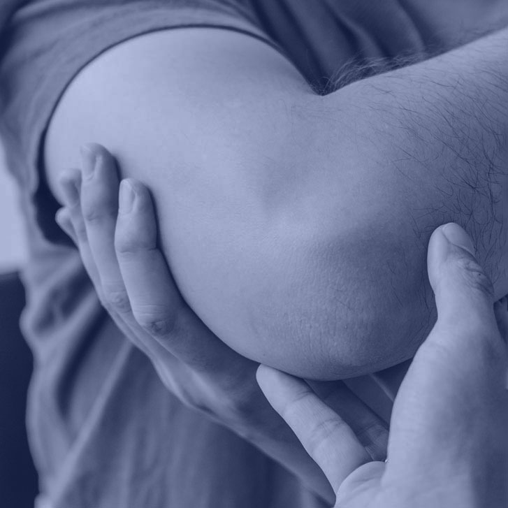 up close of elbow examination